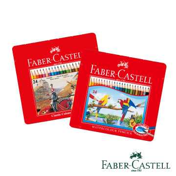 Faber-Castell 紅色系 色鉛筆24色油性水性混搭組