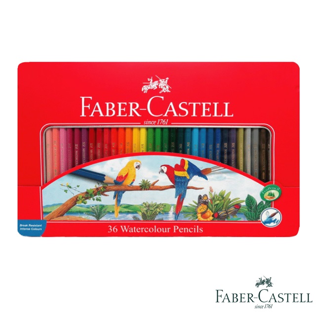 Faber-Castell 紅色系 水性色鉛筆36色(精緻鐵盒)