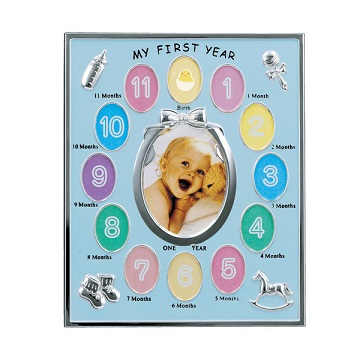 LADONNA Baby系列週歲成長記錄相框(粉藍/粉紅/銀)MB21-130