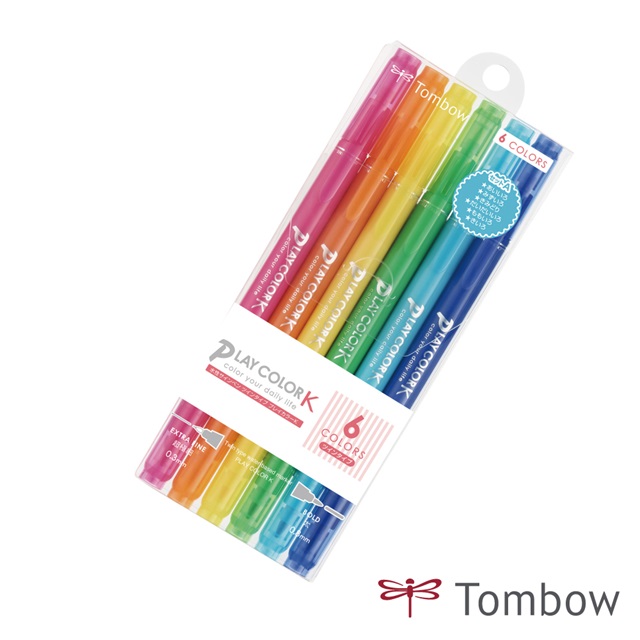 TOMBOW 蜻蜓 - 書寫系 雙頭彩色筆6色