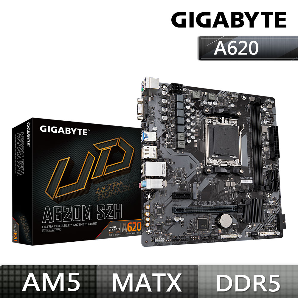 技嘉GIGABYTE A620M S2H AMD主機板