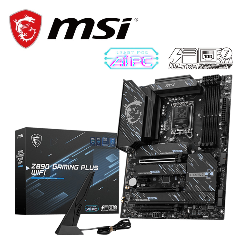 微星 Z890 GAMING PLUS WIFI DDR5 主機板+Intel Core Ultra 7 265K 20核 20緒