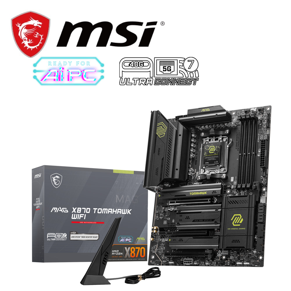微星 MAG X870 TOMAHAWK WIFI 主機板+AMD R5 9600X代理盒裝 6核 12緒 中央處理器