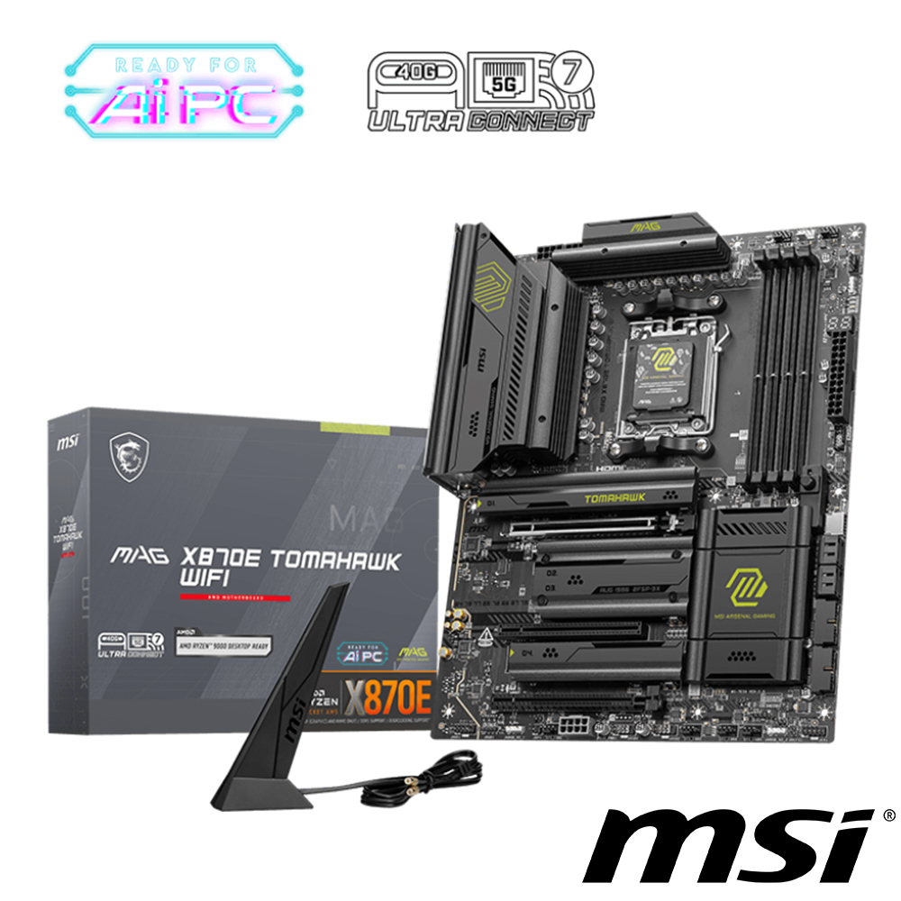 【C+M超值組】 微星 MAG X870E TOMAHAWK WIFI 主機板 + AMD Ryzen 7-7800X3D 4.2GHz 8核心 處理器