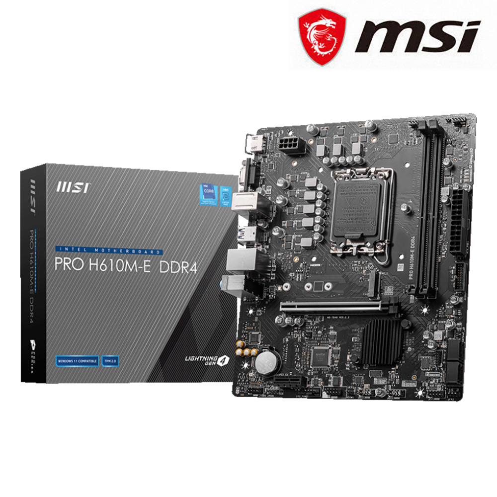 【C+M超值組】微星 PRO H610M-E DDR4 主機板+Intel Core i5-14400F 十核心 中央處理器 盒裝
