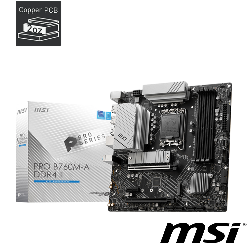 【C+M超值組】微星 PRO B760M-A DDR4 II 主機板+Intel Core i9-14900K 中央處理器 盒裝