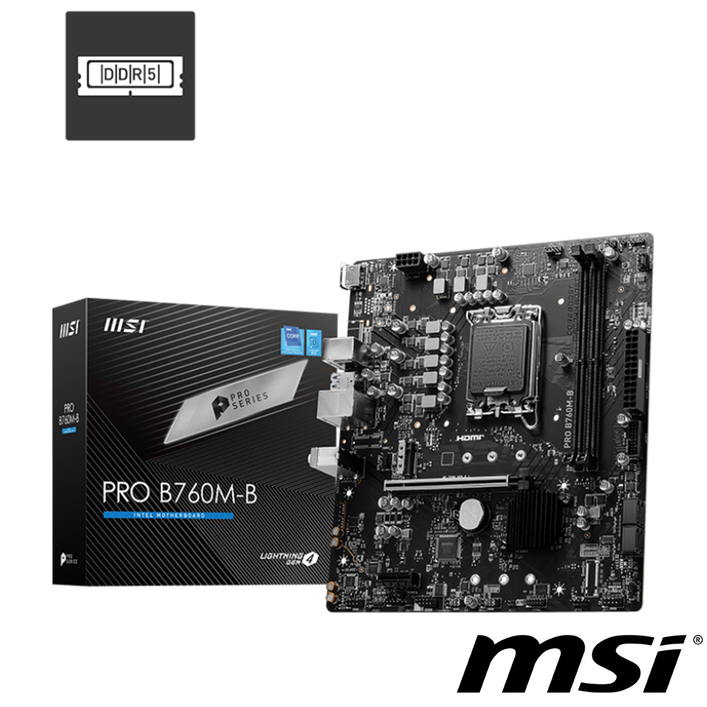 【C+M超值組】微星 PRO B760M-B 主機板+Intel Core i9-14900K 中央處理器 盒裝
