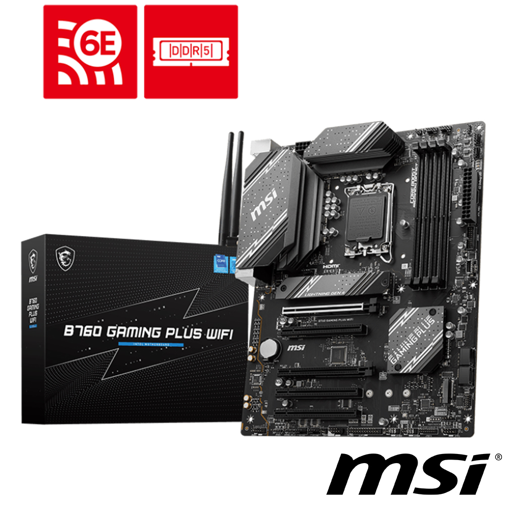 【C+M超值組】微星 B760 GAMING PLUS WIFI 主機板+Intel Core i9-14900K 中央處理器 盒裝