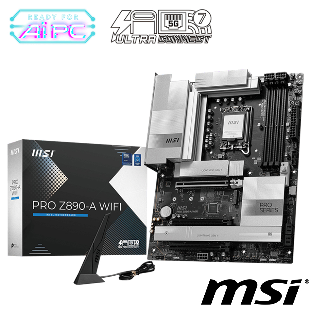 【C+M超值組】微星 PRO Z890-A WIFI 主機板+Intel Core Ultra 7 265K 中央處理器 盒裝