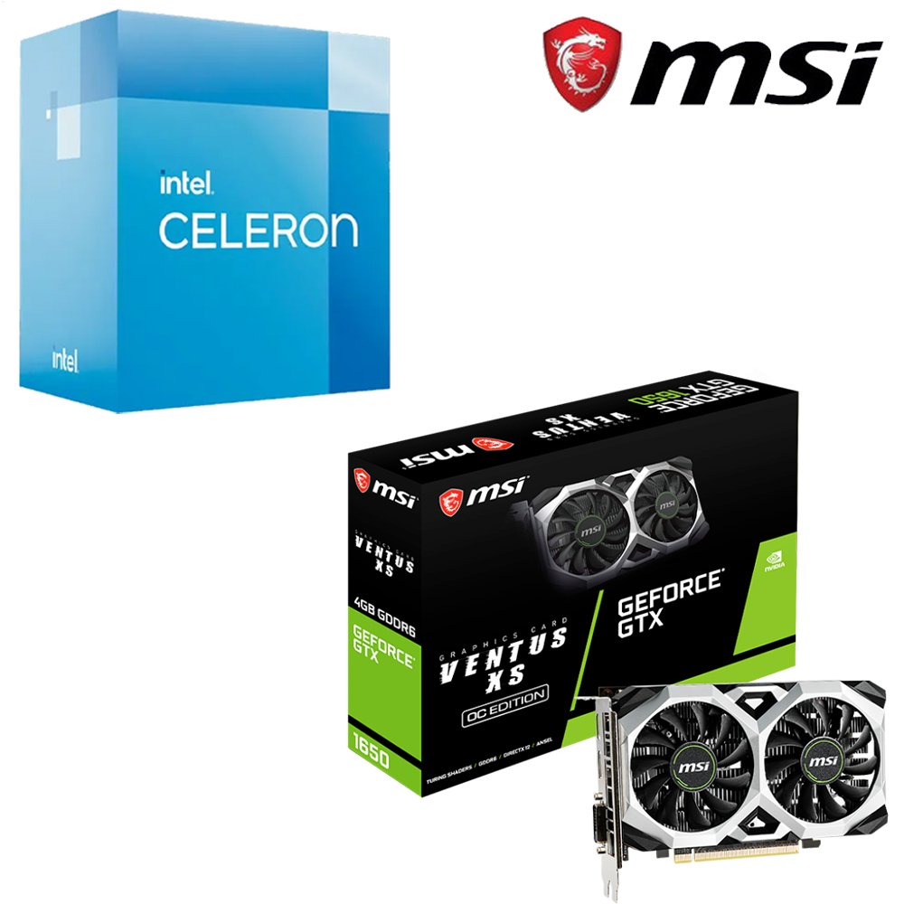 Intel® Celeron® G6900 雙核心 CPU+微星 GTX1650 D6 VENTUES XS OC 組合包