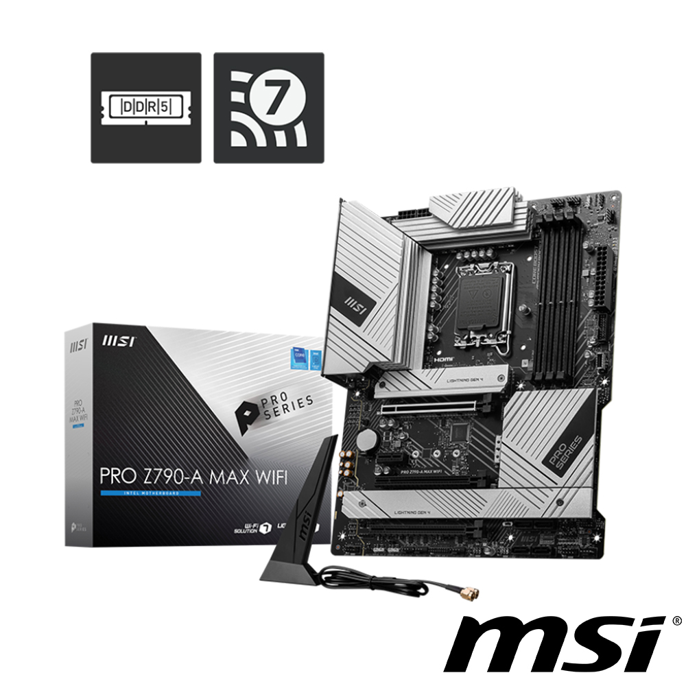 微星 PRO Z790-A MAX WIFI 主機板 + 三星 980 PRO 2TB PCIe 固態硬碟