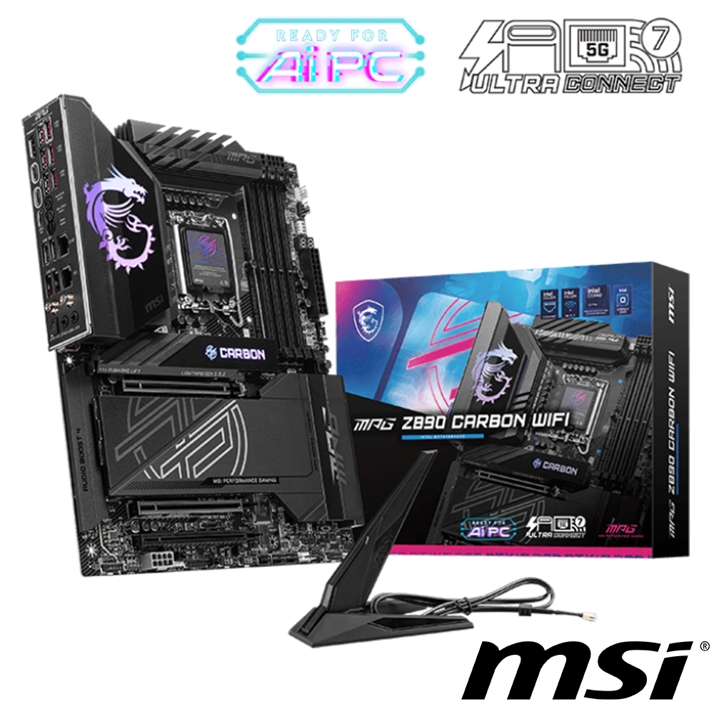 【C+M套餐】微星 MPG Z890 CARBON WIFI 主機板+Intel Core Ultra 5 245K 中央處理器