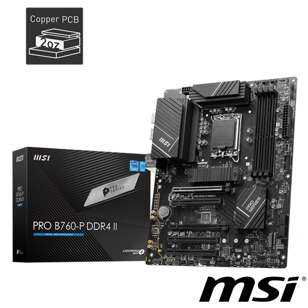 【C+M套餐】微星 PRO B760-P DDR4 II 主機板+Intel Core Ultra 5 245K 中央處理器