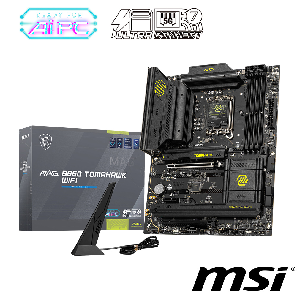 【C+M套餐】微星 MAG B860 TOMAHAWK WIFI 主機板+Intel Core Ultra 7 265K 中央處理器