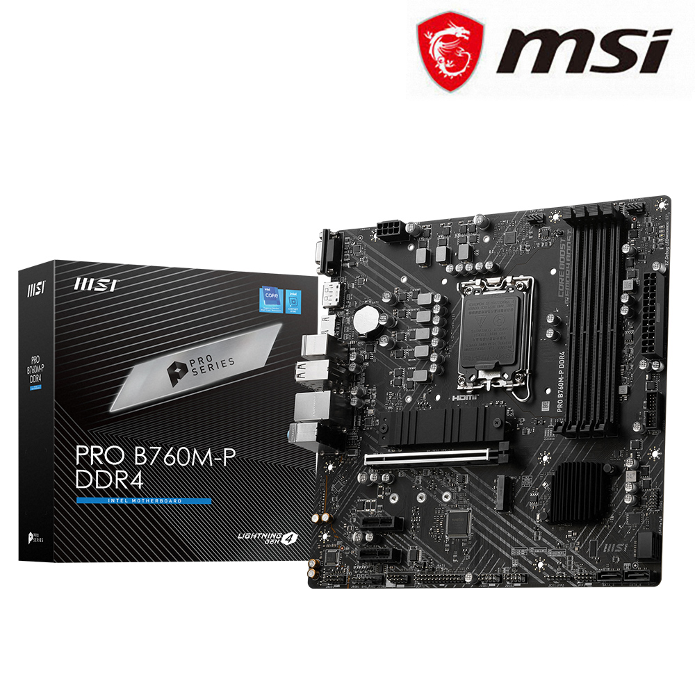 【C+M套餐】微星 PRO B760M-P DDR4 主機板+Intel Core Ultra 7 265K 中央處理器