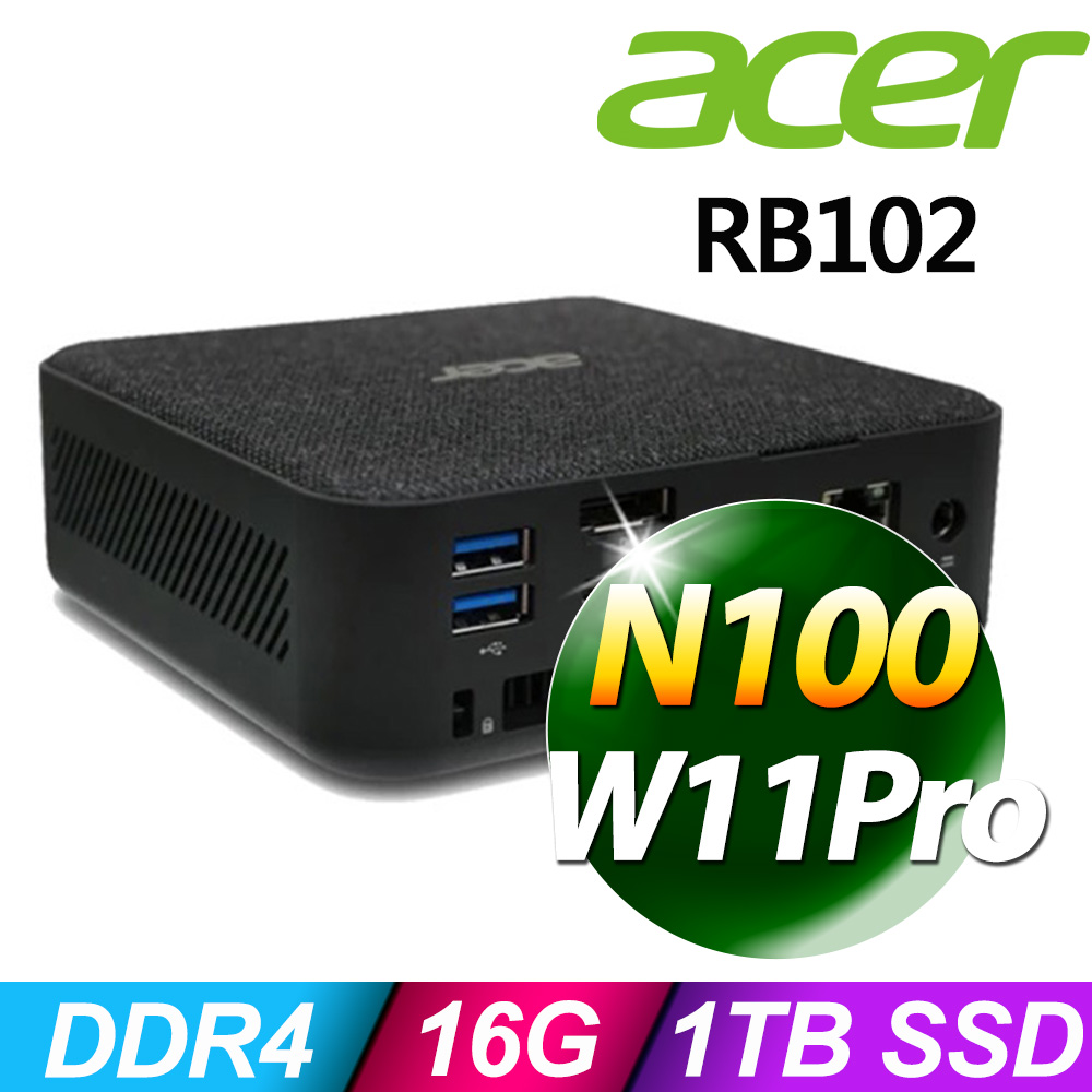  Acer 宏碁 RB102 迷你型電腦搭載 AMD Ryzen7 5700U 處理器、16GB DDR4 記憶體與 512GB SSD 儲存，執行 Windows 11 Pro 系統，提供強大效能與快速啟動。支援 Wi-Fi 6 無線網路、Bluetooth 5.2 藍芽連線，內建多樣連線埠如 USB 3.2 Type-C、HDMI 與 DisplayPort，適合辦公、娛樂與多螢幕應用。體積小巧僅 131x131x43mm，重量 1.5kg 以上，65W 電源供應，享原廠 3 年保固。到府收送服務，NCC 認證 CC AH20Y10160T4，BSMI R33142 許可，高效靜音設計提升生產力！（不含螢幕傳輸線，請另購） 