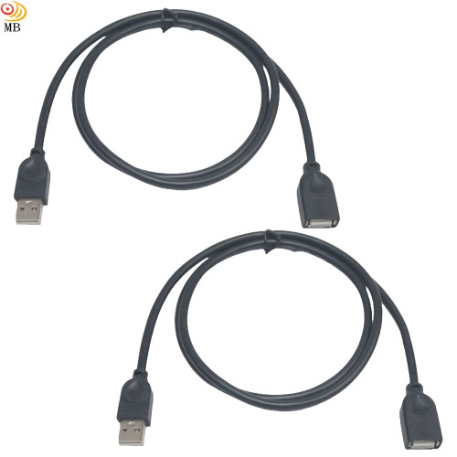 月陽超值2入加粗1米公對母雙遮蔽USB延長線傳輸線充電線(USB10MX2)
