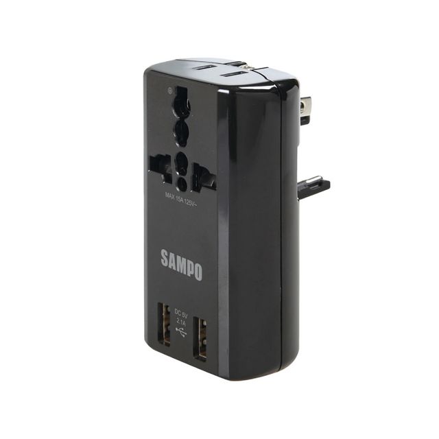 【SAMPO】USB萬國充電器 EP-U141AU2(B)