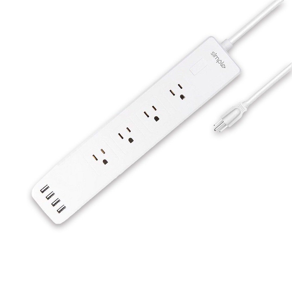 4孔智慧延長線 1.8M (遠端遙控 獨立控制 過載保護 USB充電)
