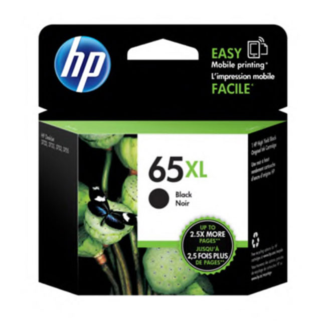 HP 65XL 黑色高容量墨水匣(N9K04AA)
