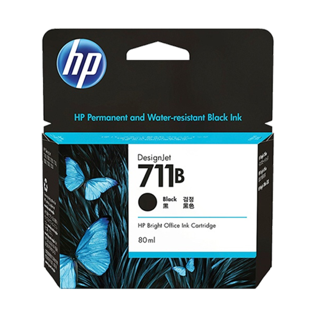 【2入】HP NO.711B 原廠黑色墨水匣3WX01A (80ml) 需更新韌體