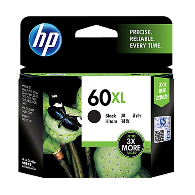 HP 60XL 高容量原廠黑色墨水匣 可印張數600張 / NO.60
