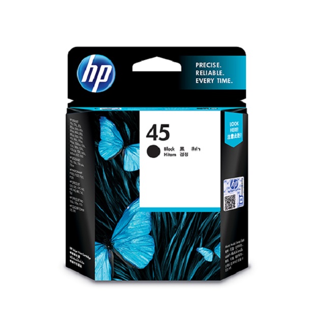 HP 45 黑色原廠墨水匣 可印張數930張 51645AA / NO.45