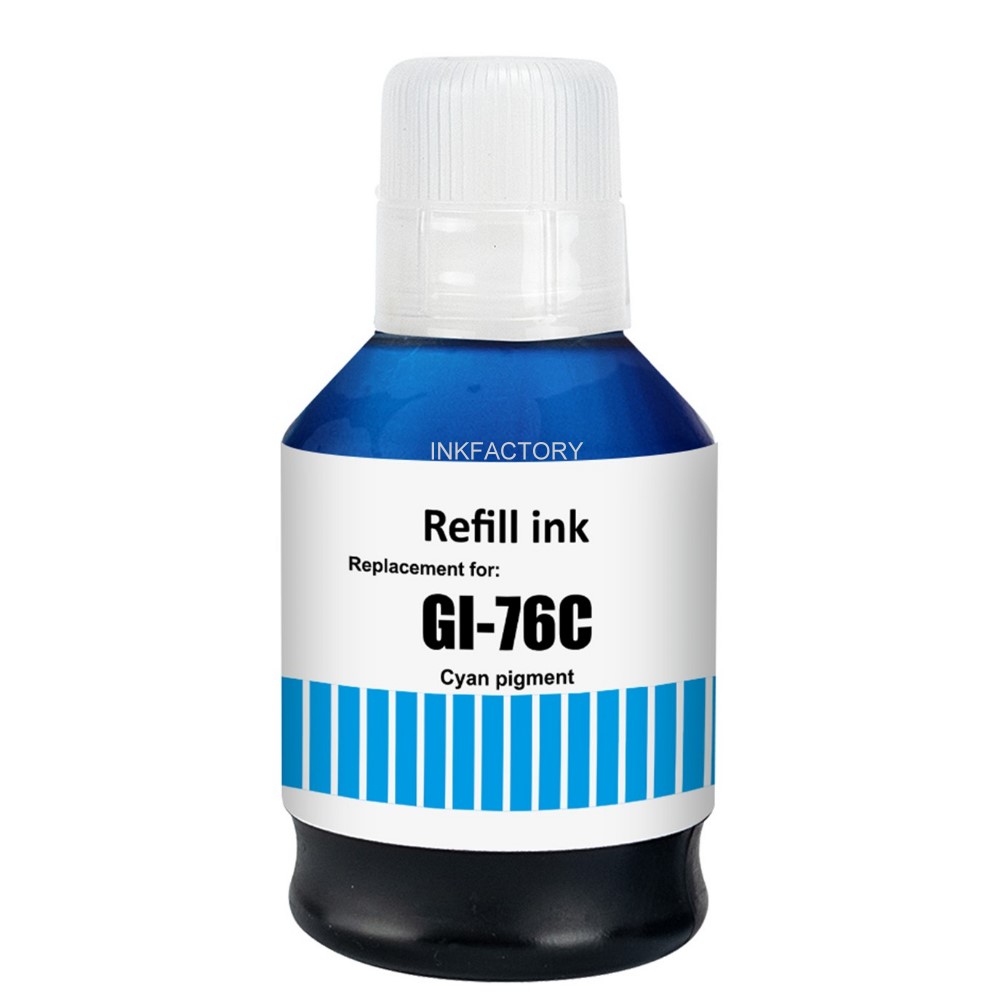 【INK FACTORY】CANON GI-76C 藍色盒裝相容墨水GX6070 GX7070