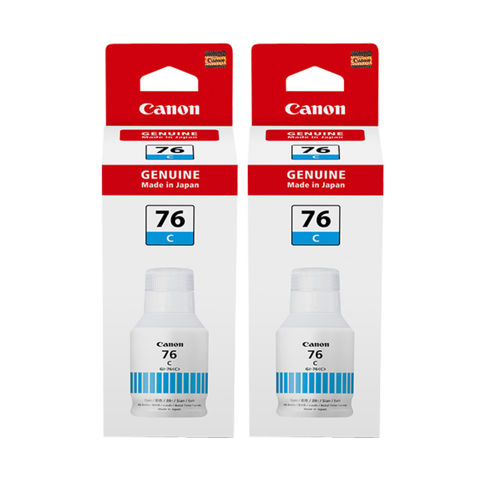 【2入優惠組】Canon GI-76C 原廠連供藍色墨水 (防水) 適用機型：GX6070/GX7070