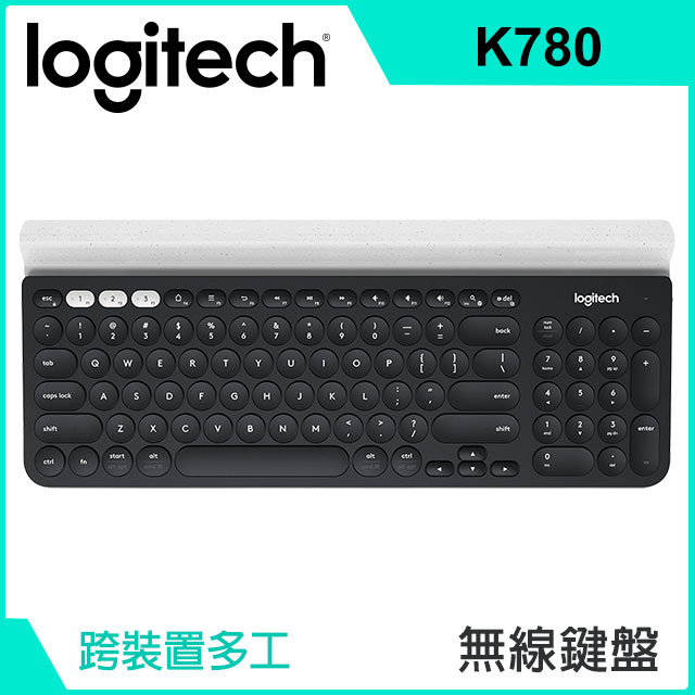 羅技 無線鍵鼠組-K780跨平台藍牙鍵盤+M280 無線滑鼠(黑)