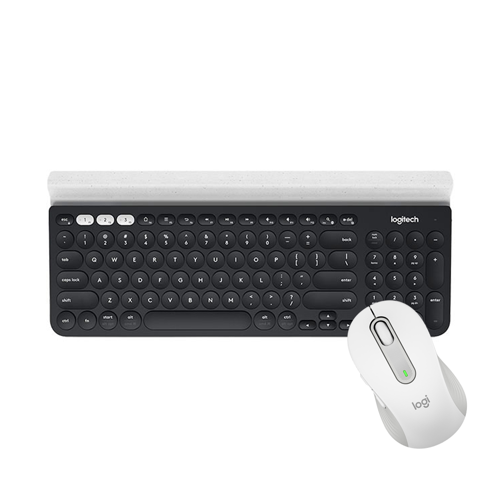 羅技 無線鍵鼠組- K780跨平臺藍牙鍵盤+ M650 多工靜音無線滑鼠