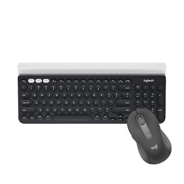 羅技 無線鍵鼠組- K780跨平台藍牙鍵盤+ M650 多工靜音無線滑鼠