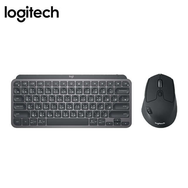 羅技 無線鍵鼠組-MX KEYS Mini 無線鍵盤 - 時尚黑+M720 多工無線滑鼠