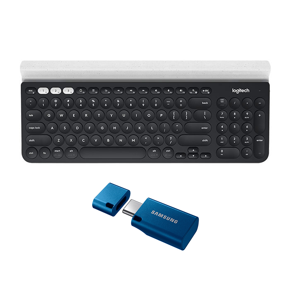 羅技 K780跨平台藍牙鍵盤+三星USB3.1 Type-C 64GB隨身碟