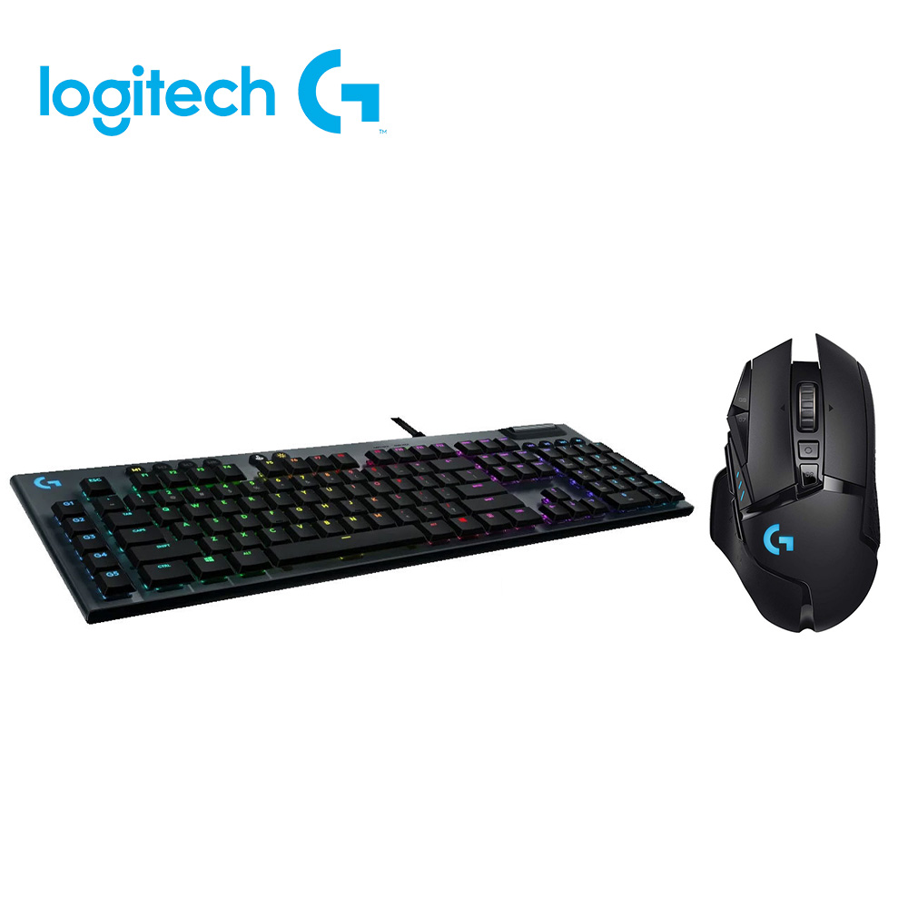 羅技 G502 LIGHTSPEED 無線電競滑鼠+G813 RGB機械式短軸遊戲鍵盤( 青軸)