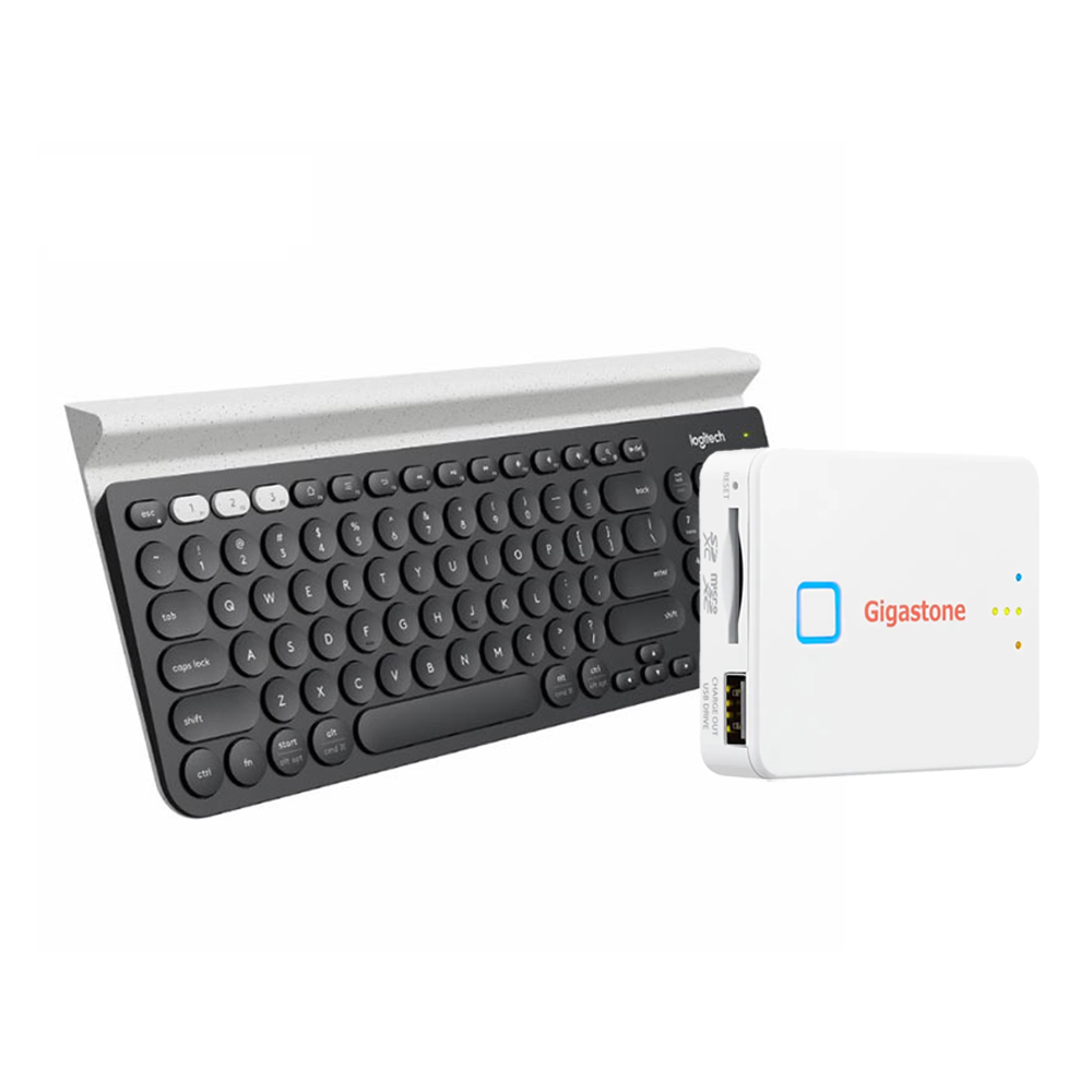 羅技 K780跨平台藍牙鍵盤+Gigastone 3合1 旅遊備份+行動電源+WIFI分享