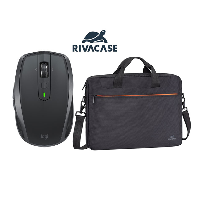 羅技 MX Anywhere 2S 無線行動滑鼠+Rivacase 8033 Regent黑15.6側背包