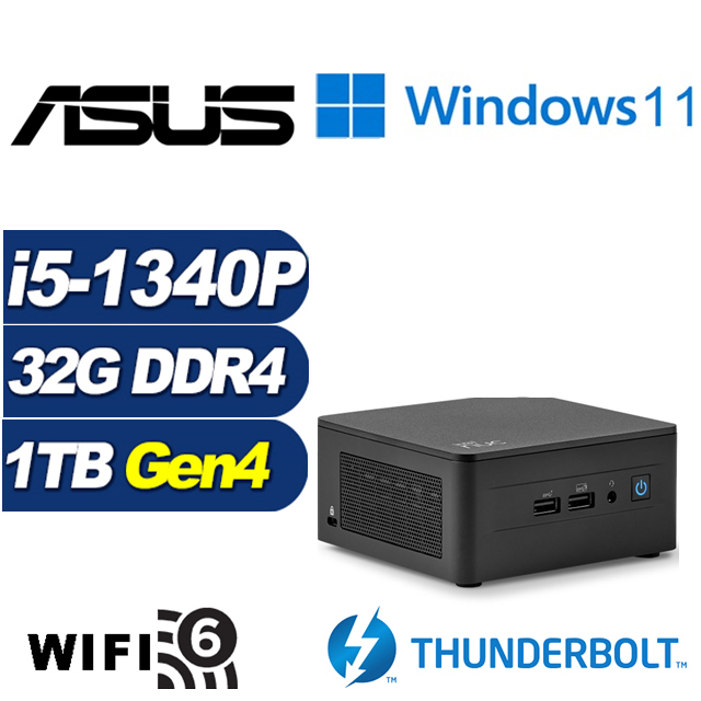 (DIY)疾速英雄AW ASUS 華碩 NUC迷你電腦(i5-1340P/32G/1TB M.2 PCIe SSD/Win11)