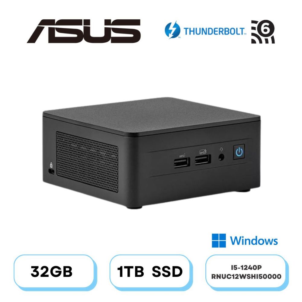 (DIY)雙重幻影BW ASUS 華碩 NUC迷你電腦(i5-1240P/32G/1TB M.2 PCIe SSD/Win11)