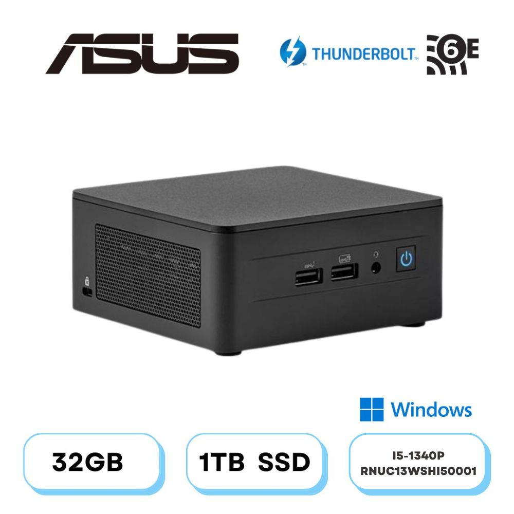(DIY)結晶龍雷BW ASUS 華碩 NUC迷你電腦(i5-1340P/32G/1TB M.2 PCIe SSD/Win11)