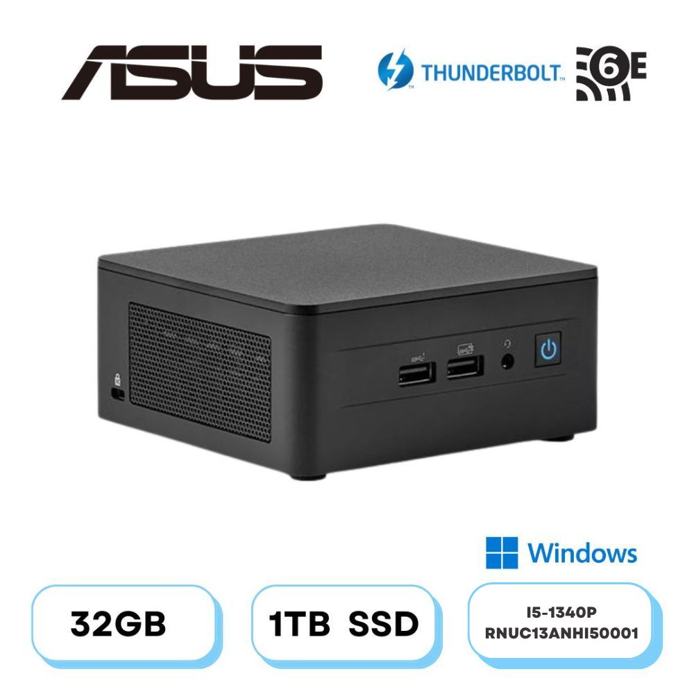 (DIY)結晶龍雷BW ASUS 華碩 NUC迷你電腦(i5-1340P/32G/1TB M.2 PCIe SSD/Win11)