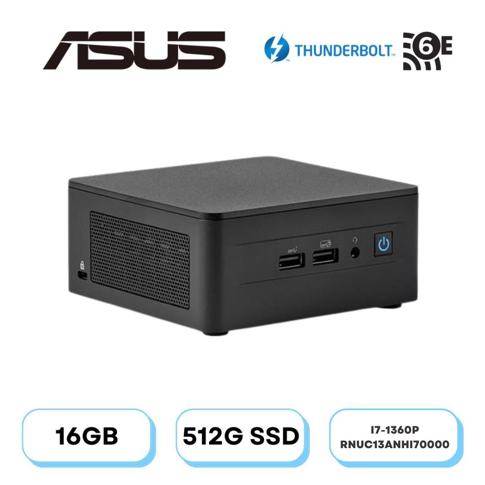 (DIY)暗夜灰霧A ASUS 華碩 NUC迷你電腦(i7-1360P/16G/512G M.2 PCIe SSD)