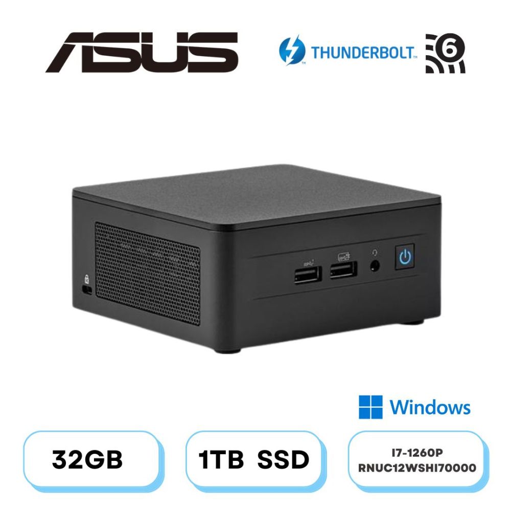 (DIY)難耐顛火BW ASUS 華碩 NUC迷你電腦(i7-1260P/32G/1TB M.2 PCIe SSD/Win11)