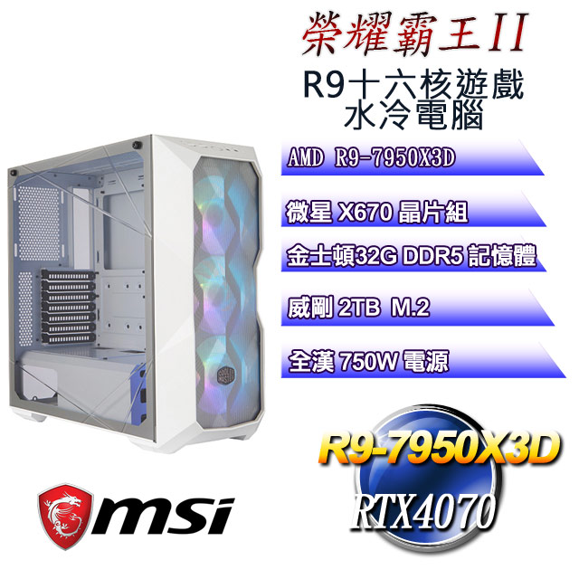 (DIY)榮耀霸王II(R9 7950X3D/微星X670/32G/2TB M.2/RTX4070 )