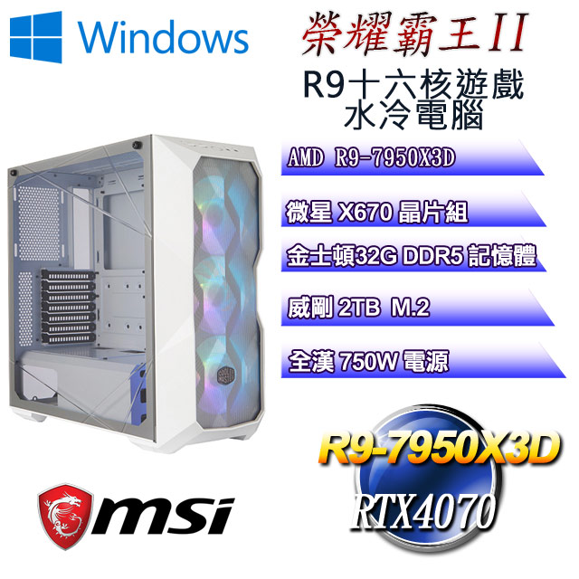 (DIY)榮耀霸王W-II(R9 7950X3D/微星X670/32G/2TB M.2/RTX4070/WIN11)