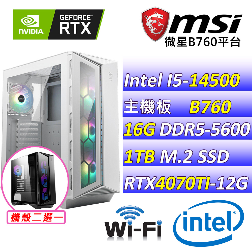 (DIY)冰天凍地(I5-14500/微星B760/RTX4070TI/16G/1TB M.2/750W/)