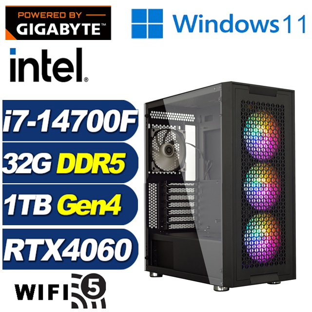 (DIY)終焉少校W(i7-14700F/技嘉B760/32G/1TB M.2/RTX 4060/Win11)