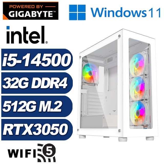(DIY)偃月刀J36BW(i5-14500/技嘉H610/32G/512G M.2/RTX 3050/Win11)