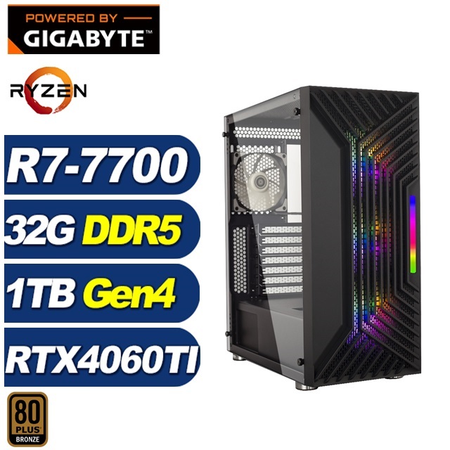 (DIY)風鈴木K25C(R7-7700/技嘉A620/32G/1TB M.2/RTX 4060TI)