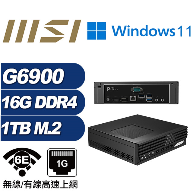 (DIY)金龍勇士W MSI 微星 PRO DP21 迷你電腦(G6900/16G/1TB M.2/Win11)